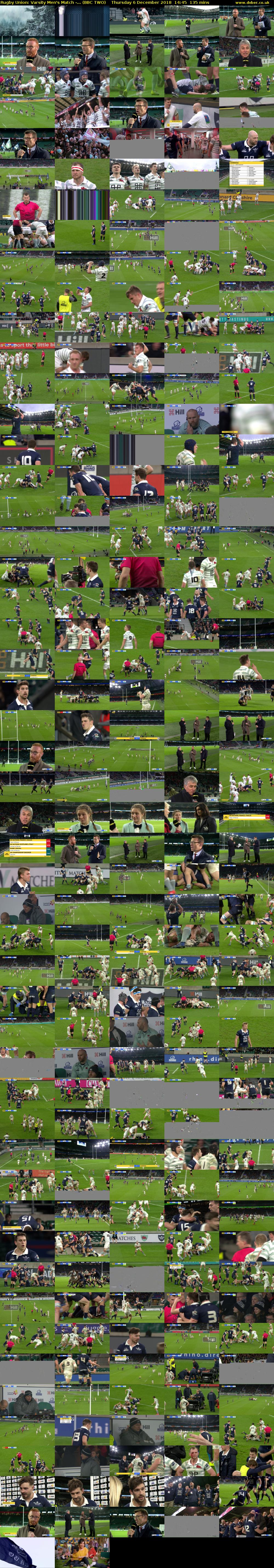 Rugby Union: Varsity Men's Match -... (BBC TWO) Thursday 6 December 2018 14:45 - 17:00
