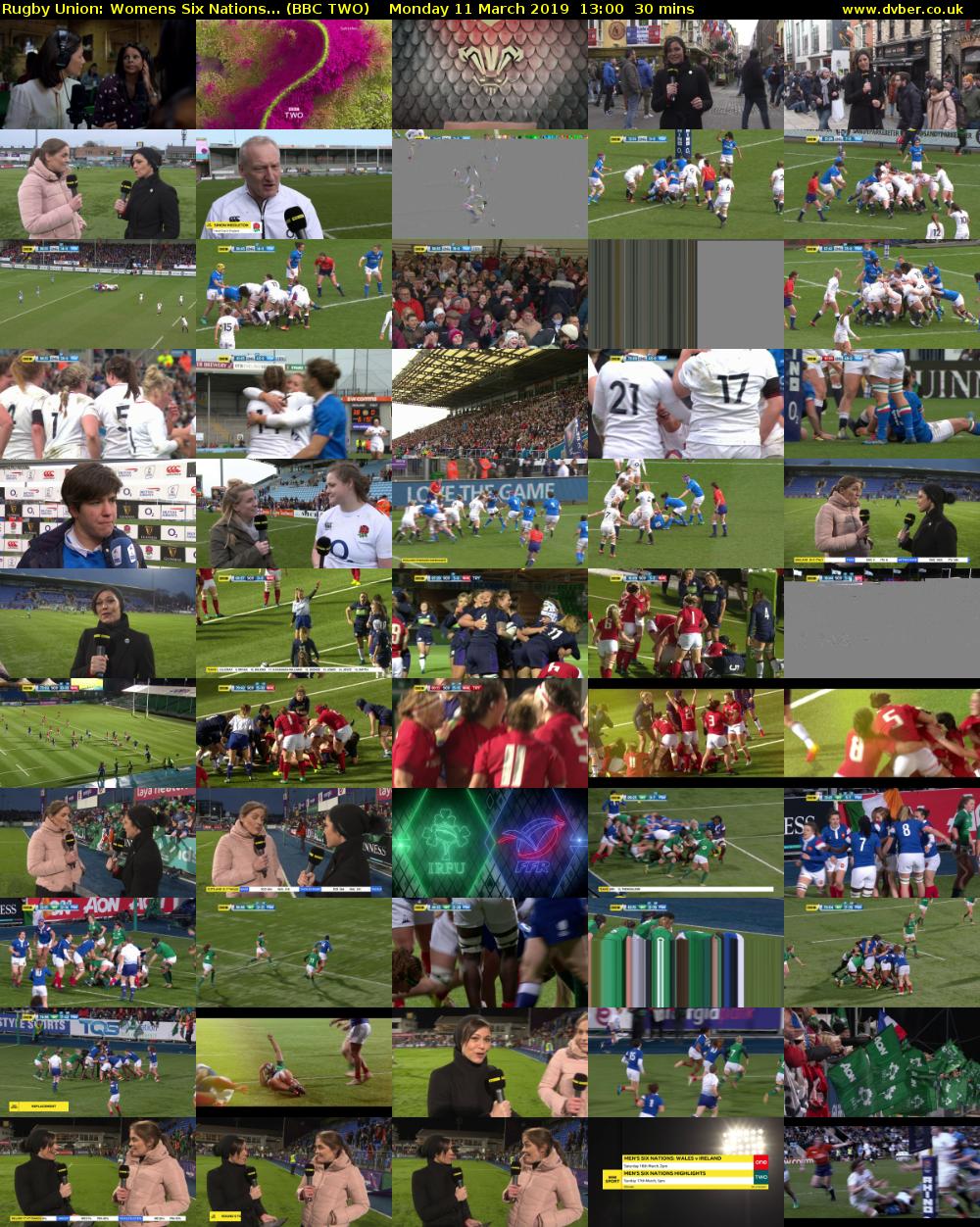 Rugby Union: Womens Six Nations... (BBC TWO) Monday 11 March 2019 13:00 - 13:30