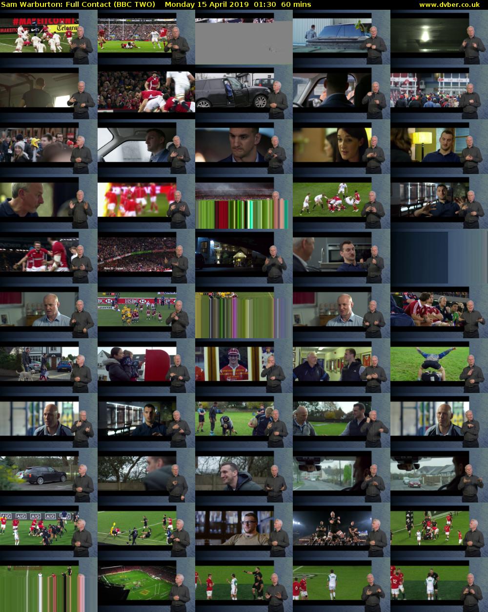 Sam Warburton: Full Contact (BBC TWO) Monday 15 April 2019 01:30 - 02:30