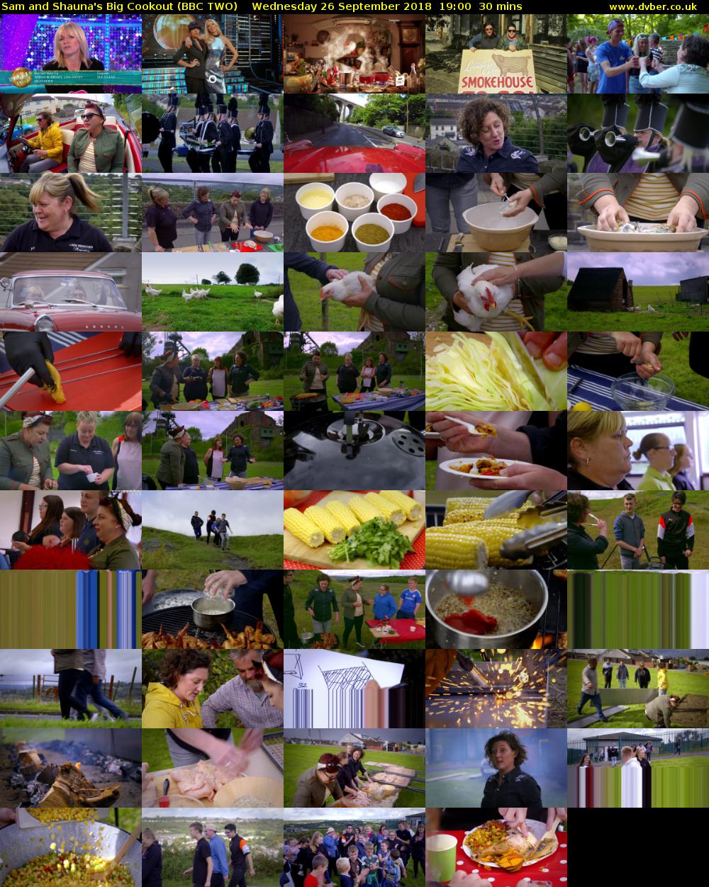Sam and Shauna's Big Cookout (BBC TWO) Wednesday 26 September 2018 19:00 - 19:30