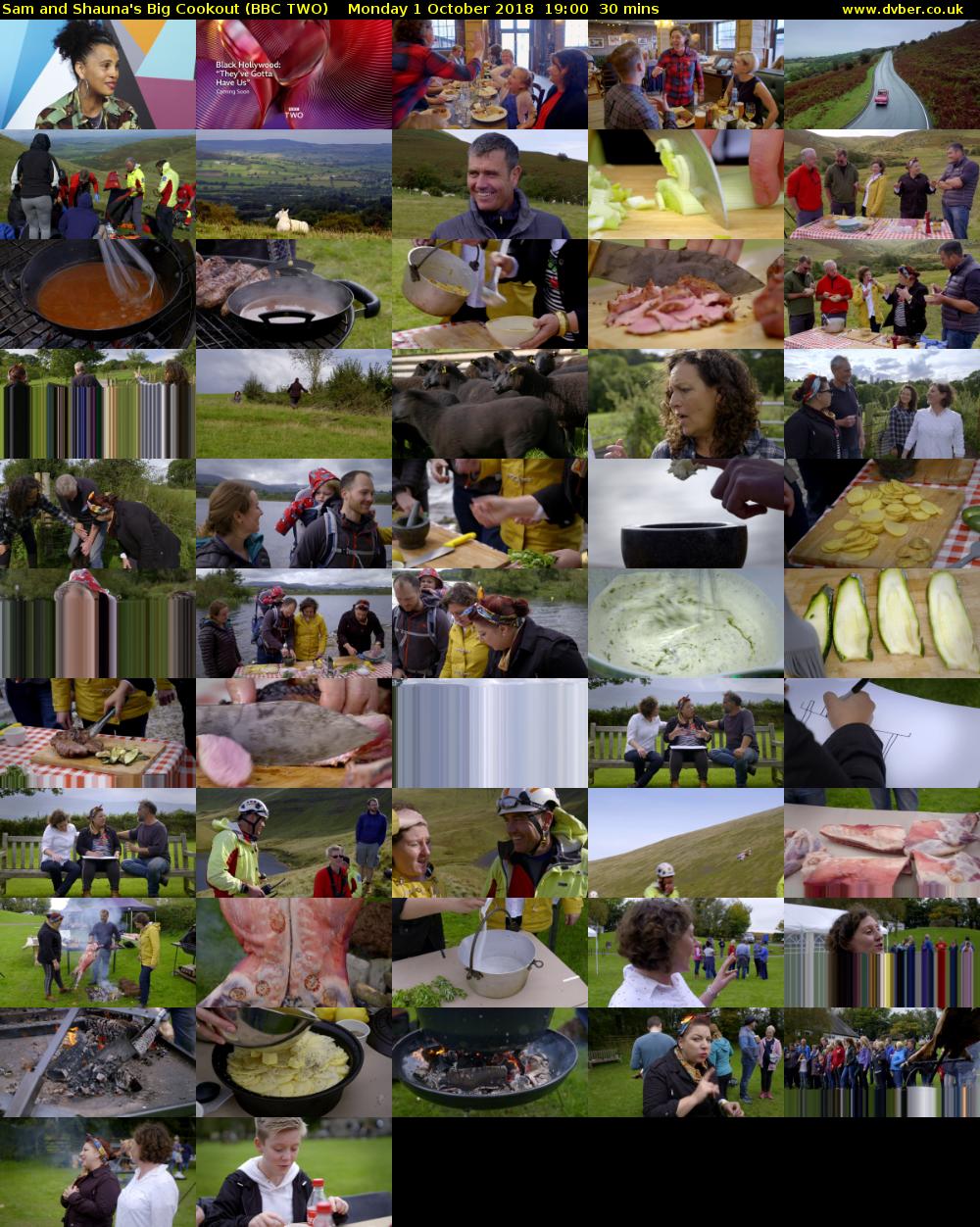 Sam and Shauna's Big Cookout (BBC TWO) Monday 1 October 2018 19:00 - 19:30