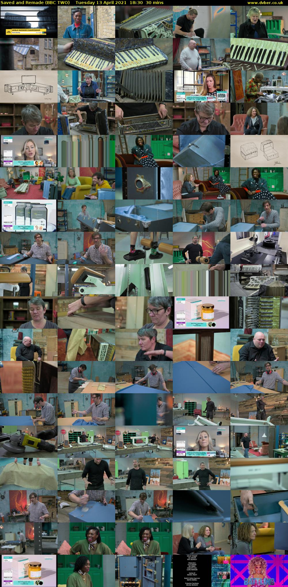 Saved and Remade (BBC TWO) Tuesday 13 April 2021 18:30 - 19:00