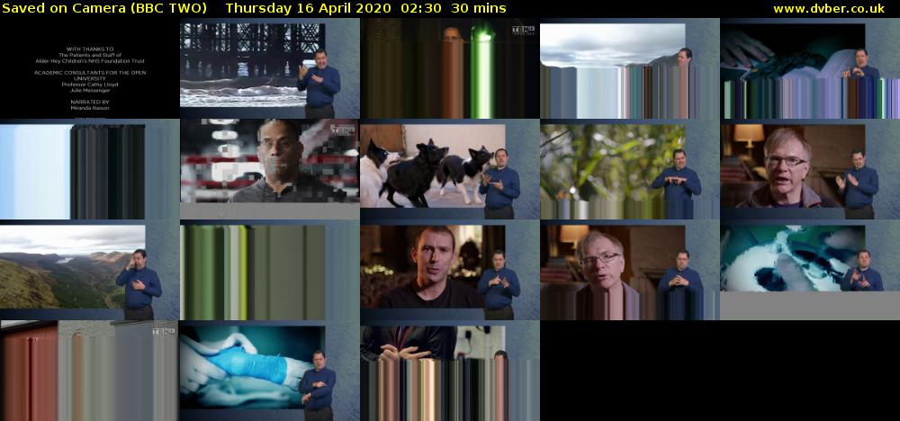 Saved on Camera (BBC TWO) Thursday 16 April 2020 02:30 - 03:00