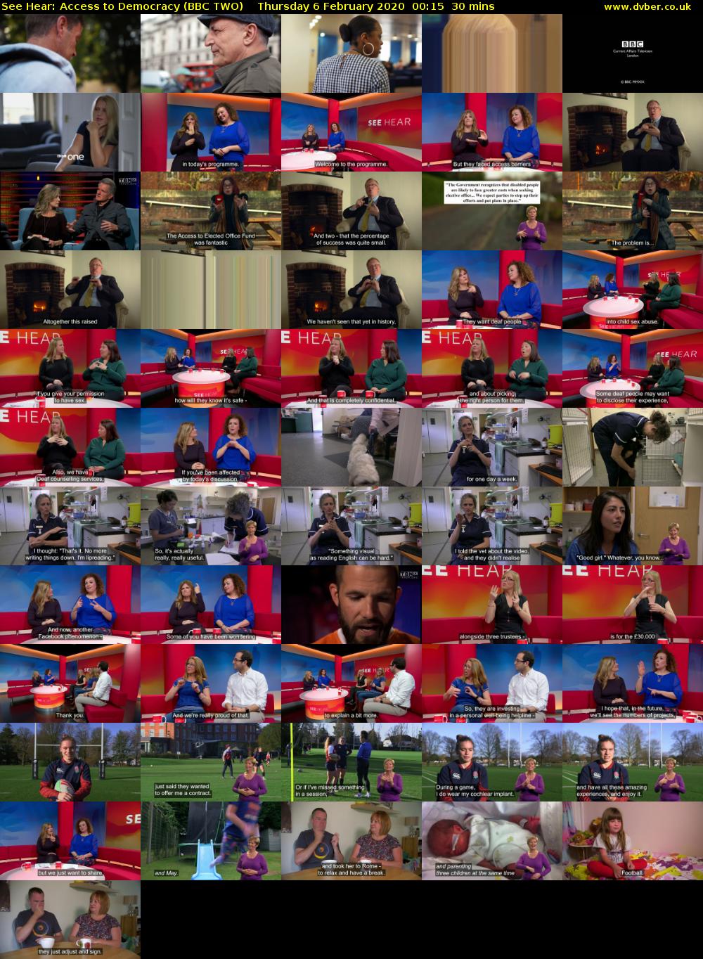 See Hear: Access to Democracy (BBC TWO) Thursday 6 February 2020 00:15 - 00:45
