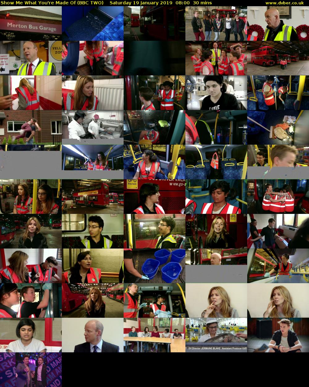 Show Me What You're Made Of (BBC TWO) Saturday 19 January 2019 08:00 - 08:30