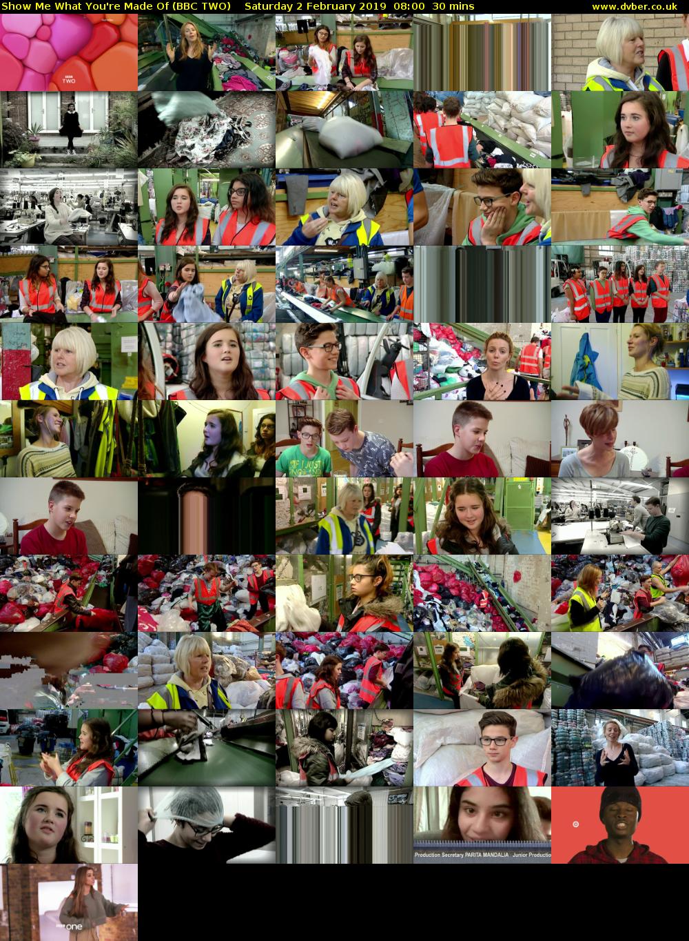 Show Me What You're Made Of (BBC TWO) Saturday 2 February 2019 08:00 - 08:30