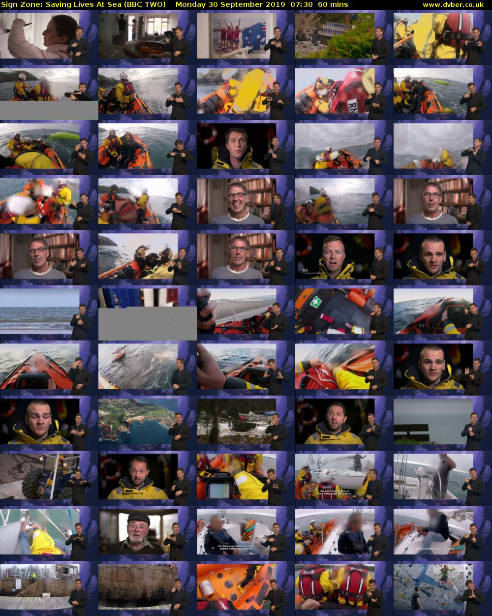 Sign Zone: Saving Lives At Sea (BBC TWO) Monday 30 September 2019 07:30 - 08:30