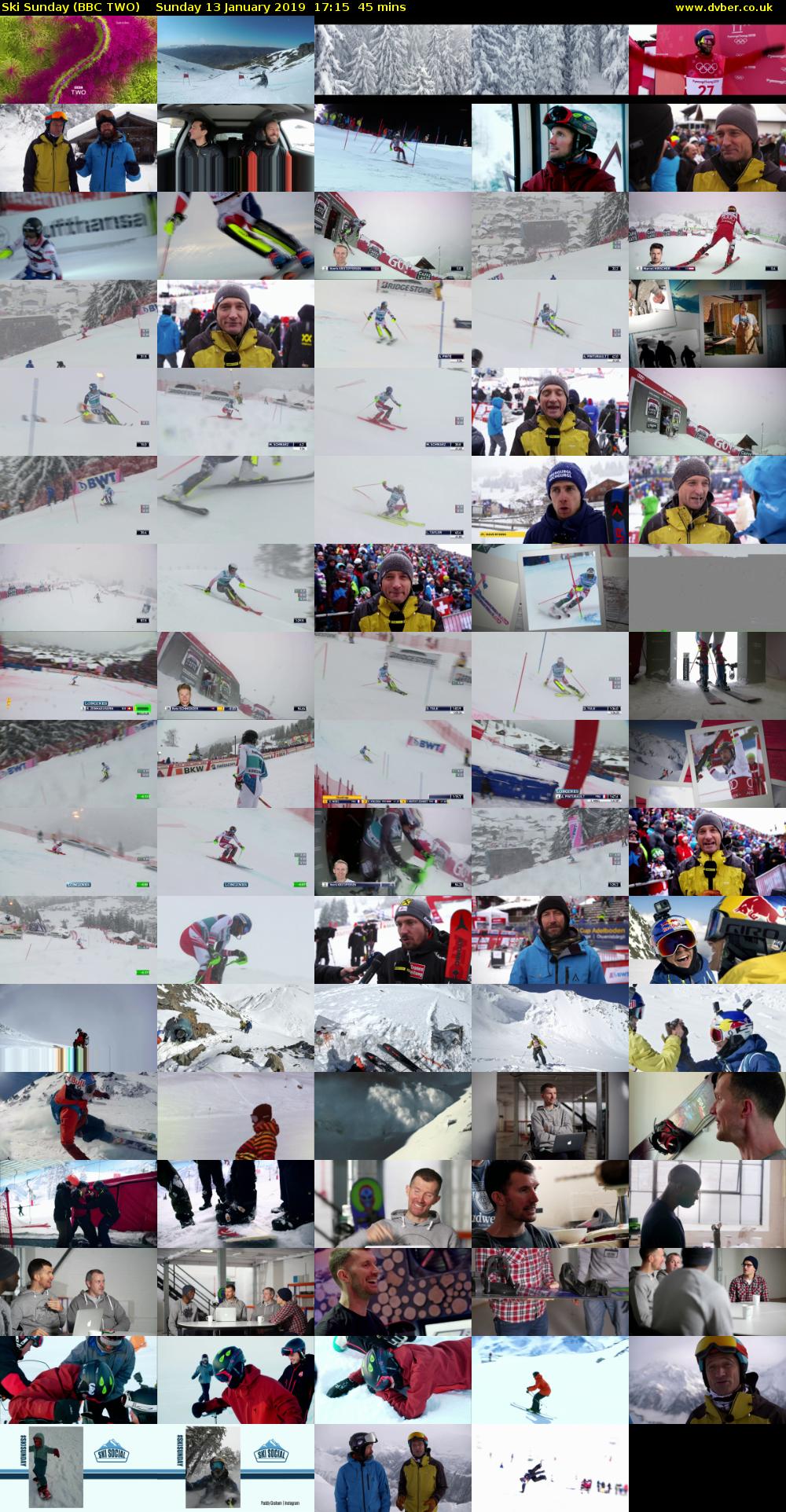 Ski Sunday (BBC TWO) Sunday 13 January 2019 17:15 - 18:00