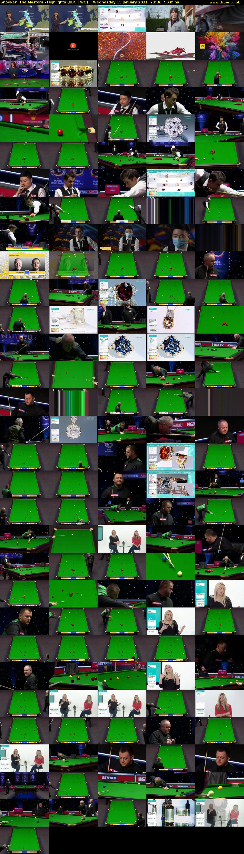 Snooker: The Masters - Highlights (BBC TWO) Wednesday 13 January 2021 23:30 - 00:20