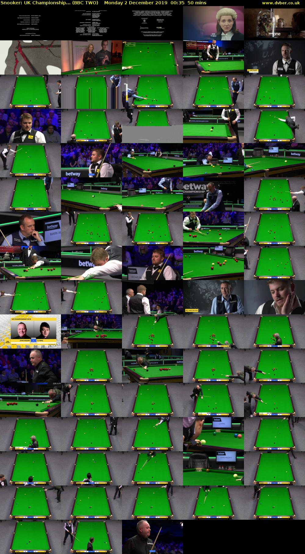 Snooker: UK Championship... (BBC TWO) Monday 2 December 2019 00:35 - 01:25