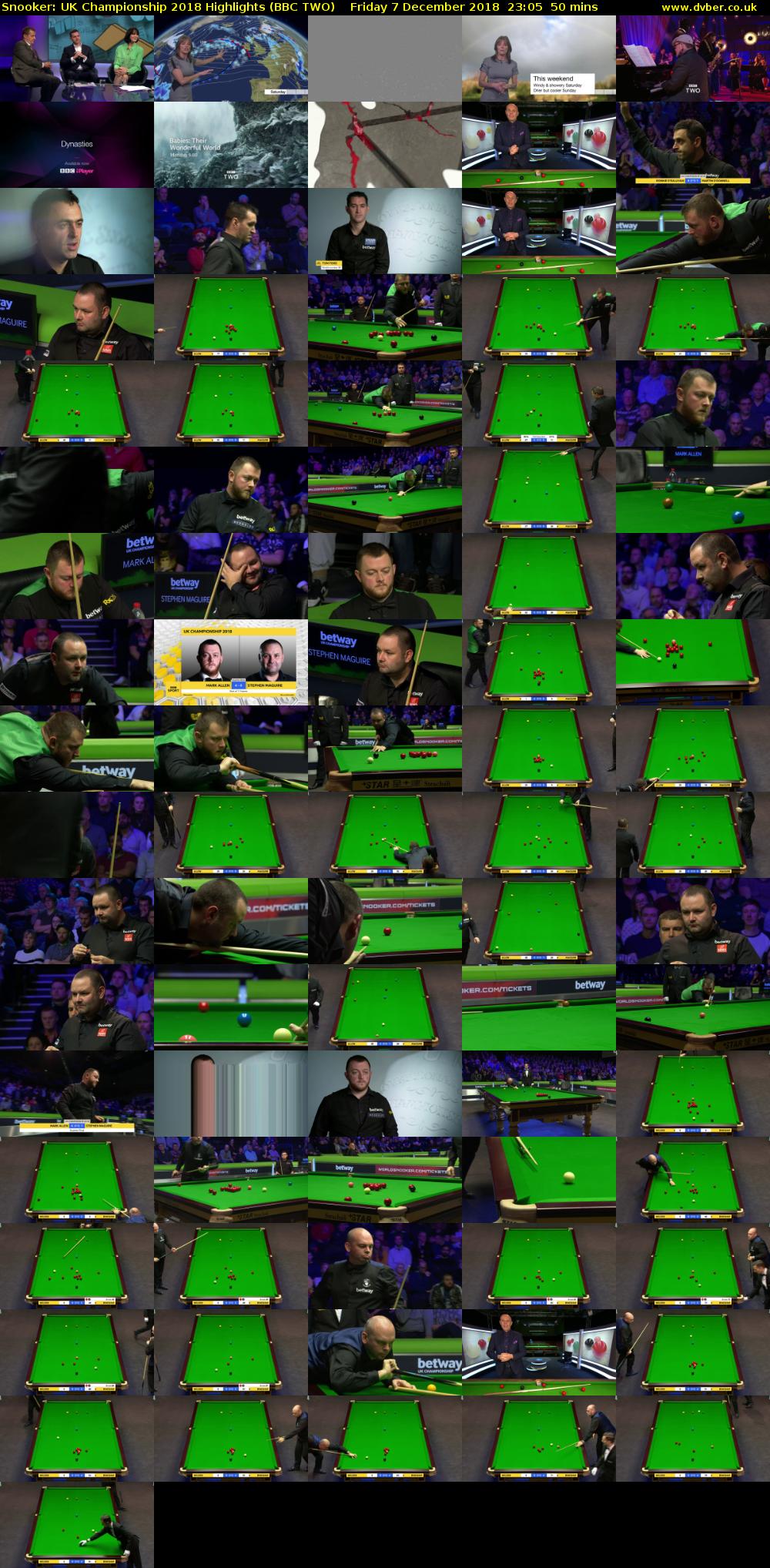 Snooker: UK Championship 2018 Highlights (BBC TWO) Friday 7 December 2018 23:05 - 23:55