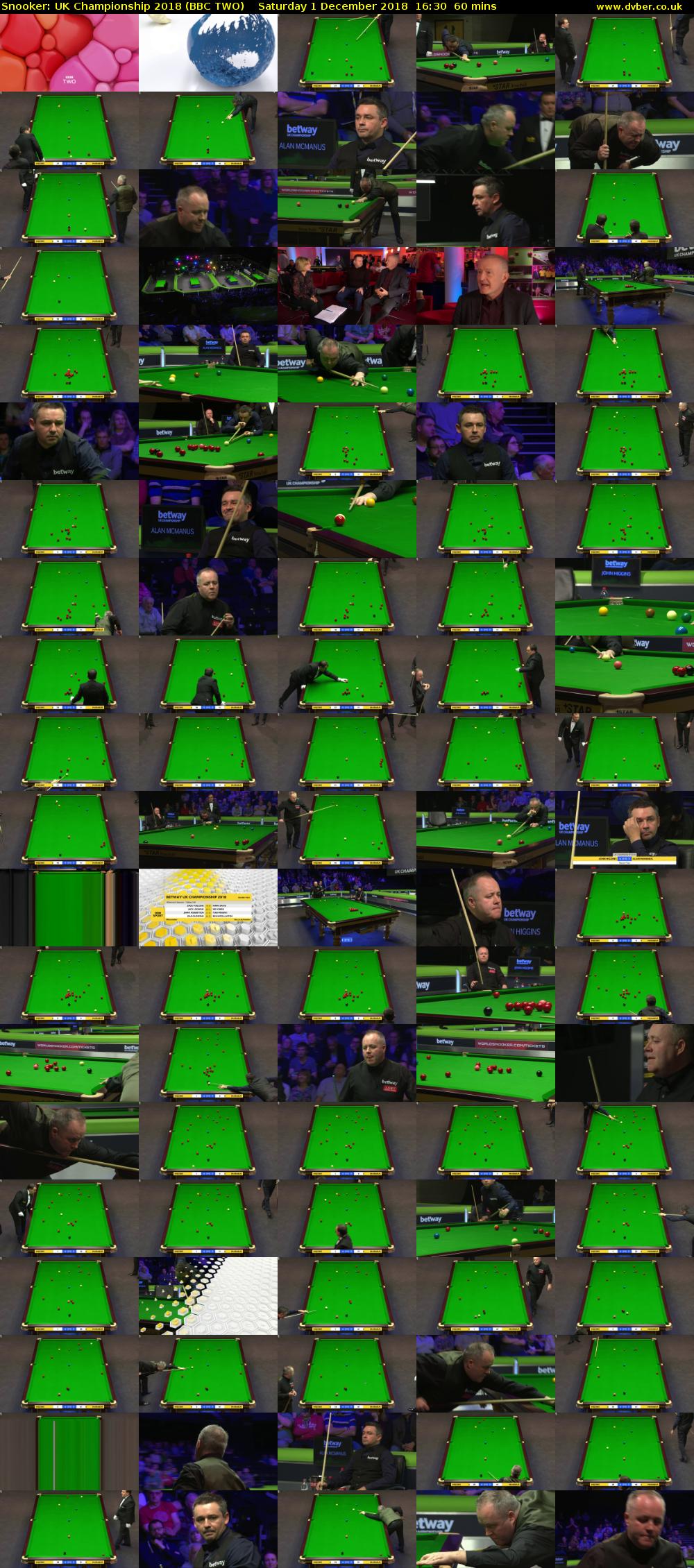 Snooker: UK Championship 2018 (BBC TWO) Saturday 1 December 2018 16:30 - 17:30