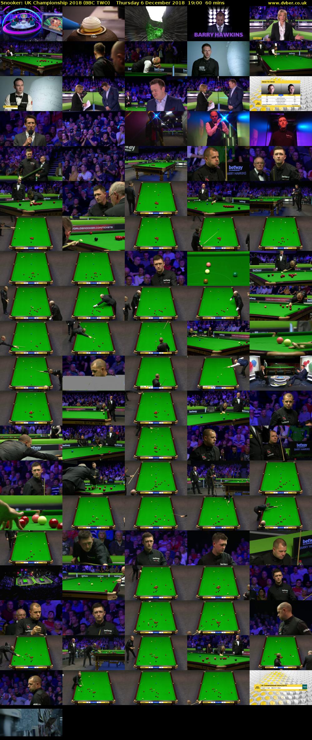 Snooker: UK Championship 2018 (BBC TWO) Thursday 6 December 2018 19:00 - 20:00