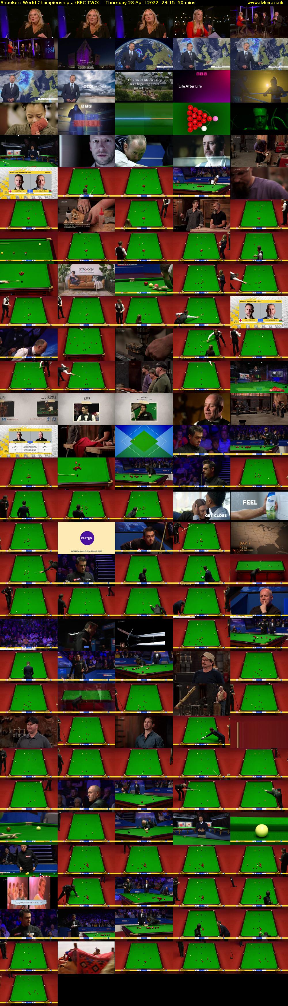 Snooker: World Championship... (BBC TWO) Thursday 28 April 2022 23:15 - 00:05