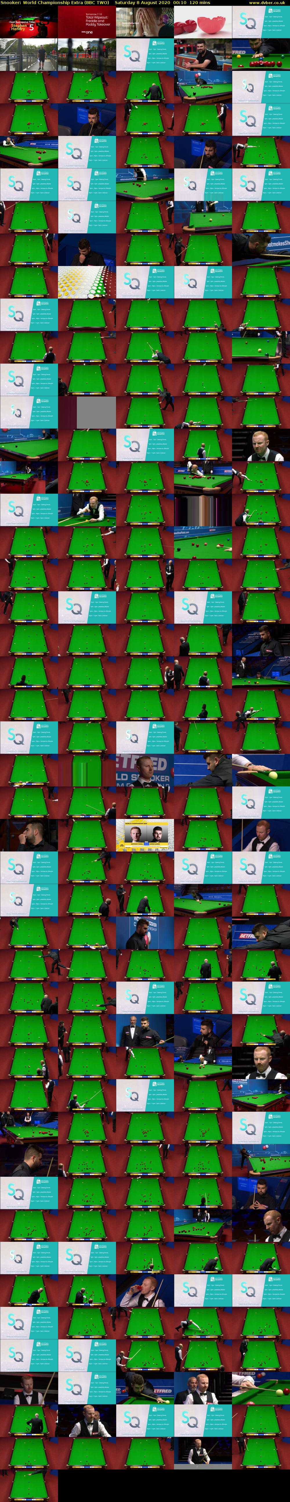 Snooker: World Championship Extra (BBC TWO) Saturday 8 August 2020 00:10 - 02:10