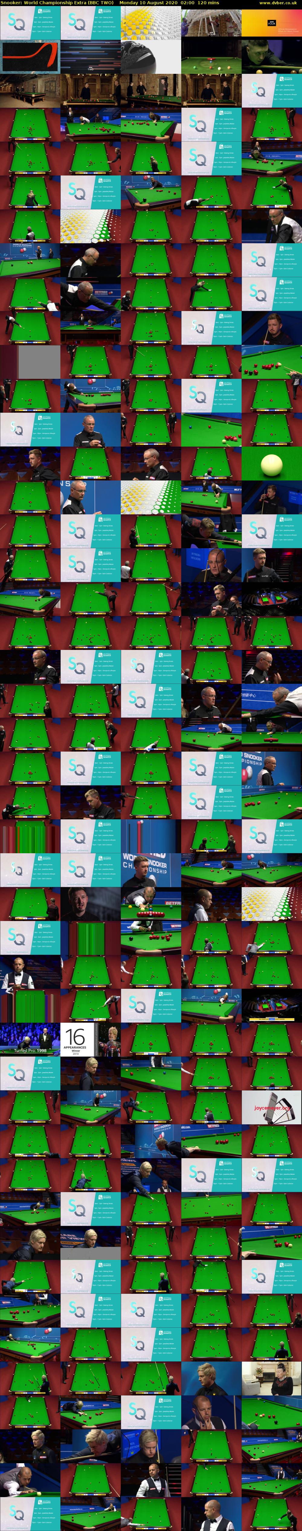 Snooker: World Championship Extra (BBC TWO) Monday 10 August 2020 02:00 - 04:00
