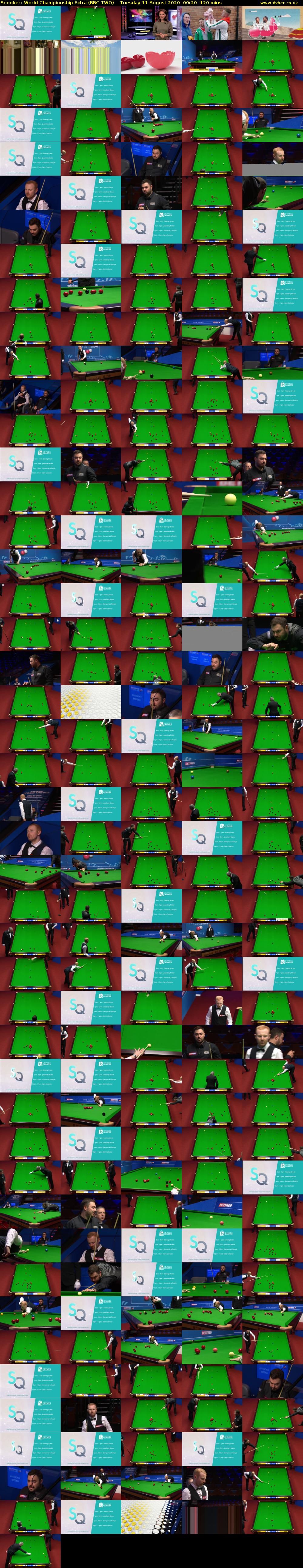 Snooker: World Championship Extra (BBC TWO) Tuesday 11 August 2020 00:20 - 02:20
