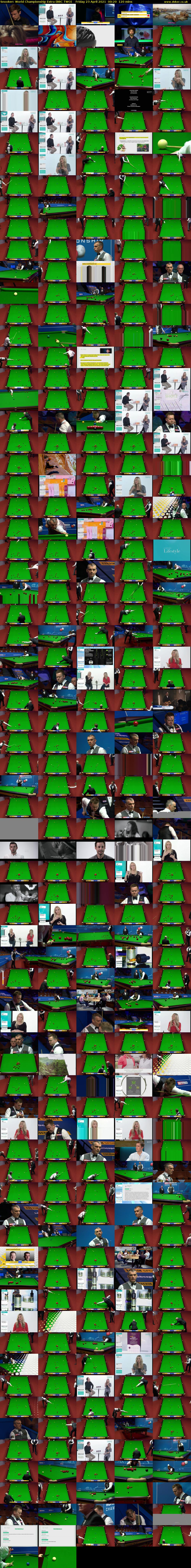 Snooker: World Championship Extra (BBC TWO) Friday 23 April 2021 00:20 - 02:20
