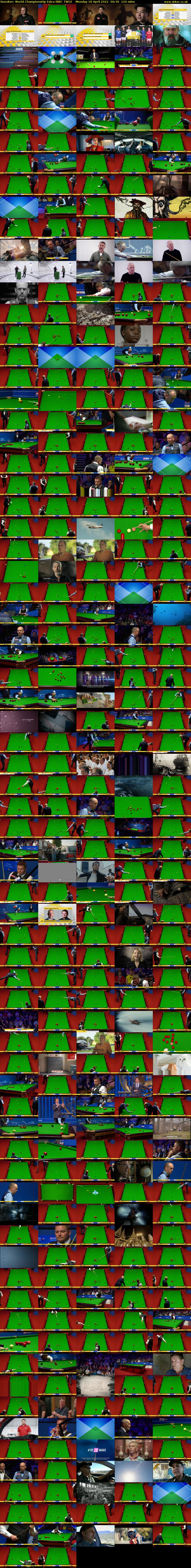 Snooker: World Championship Extra (BBC TWO) Monday 18 April 2022 00:30 - 02:30