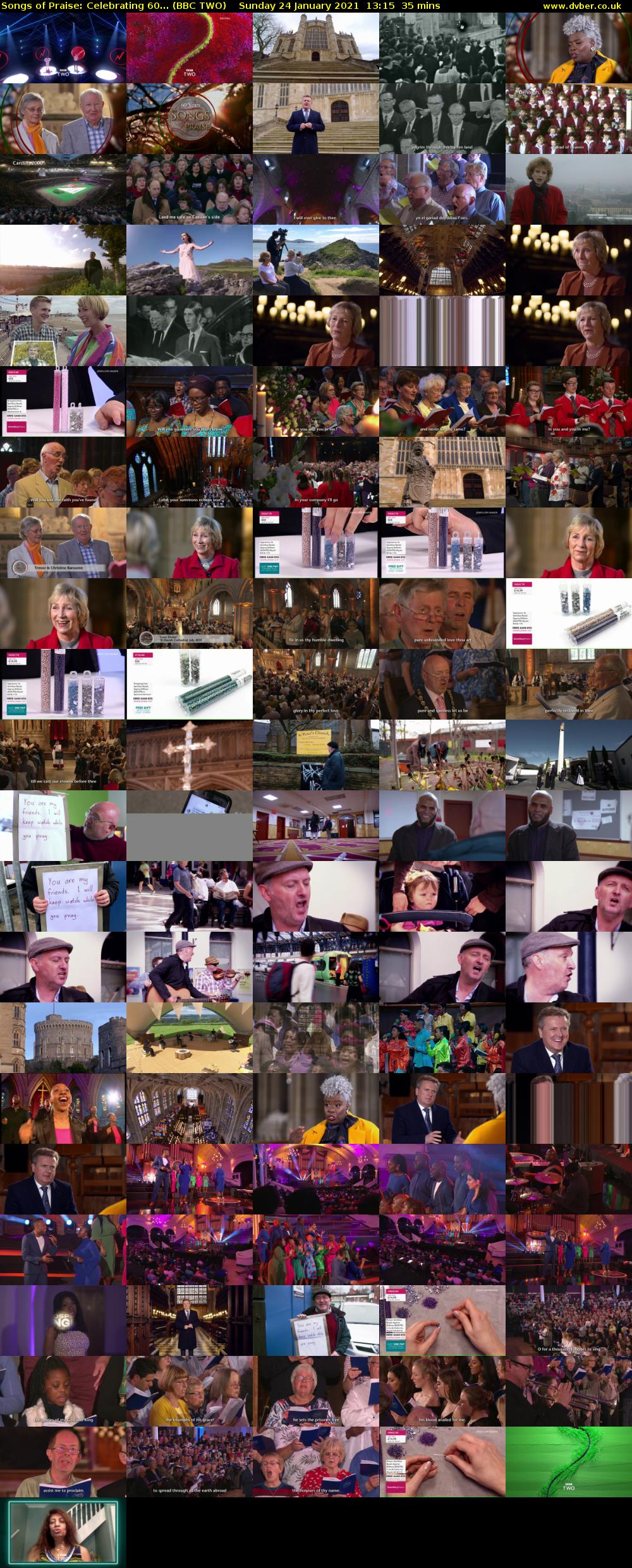 Songs of Praise: Celebrating 60... (BBC TWO) Sunday 24 January 2021 13:15 - 13:50