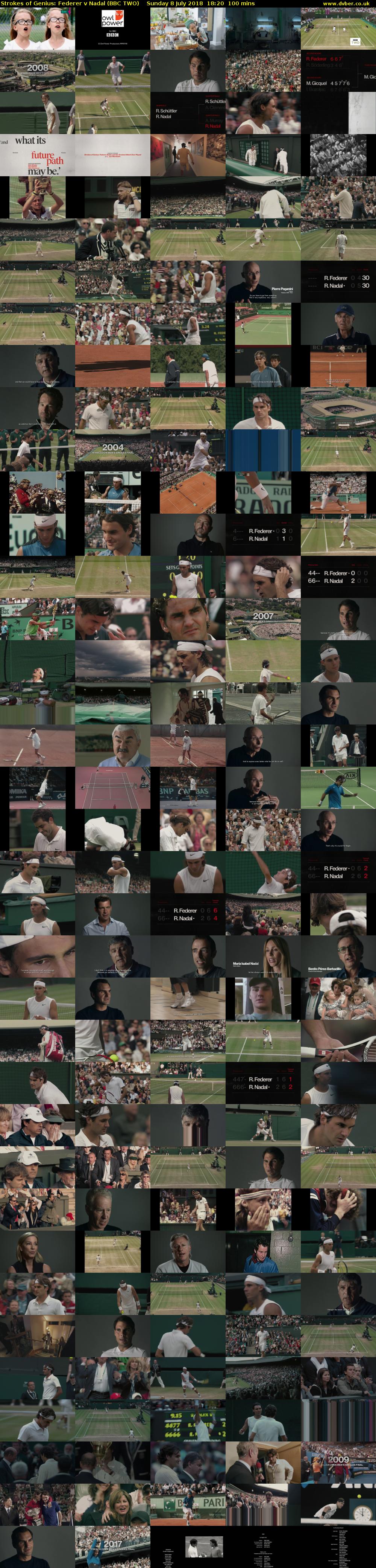 Strokes of Genius: Federer v Nadal (BBC TWO) Sunday 8 July 2018 18:20 - 20:00