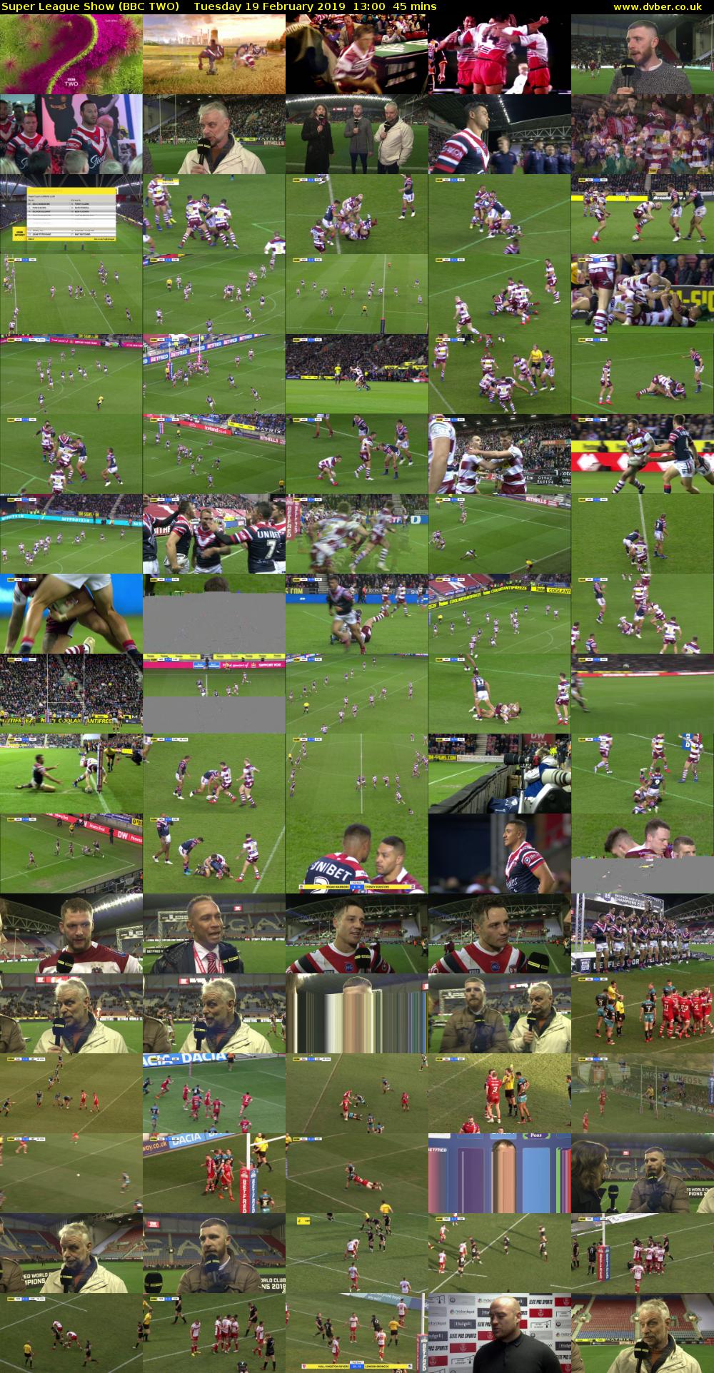 Super League Show (BBC TWO) Tuesday 19 February 2019 13:00 - 13:45