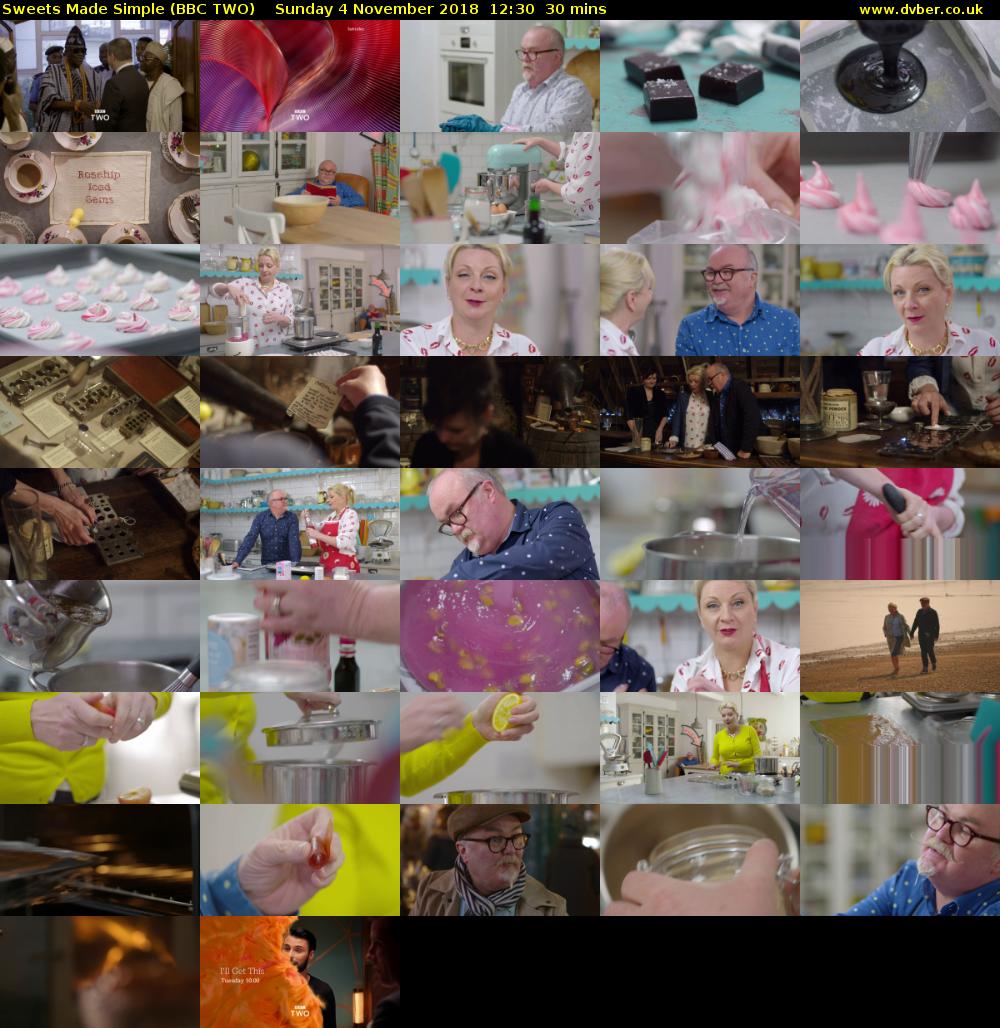 Sweets Made Simple (BBC TWO) Sunday 4 November 2018 12:30 - 13:00