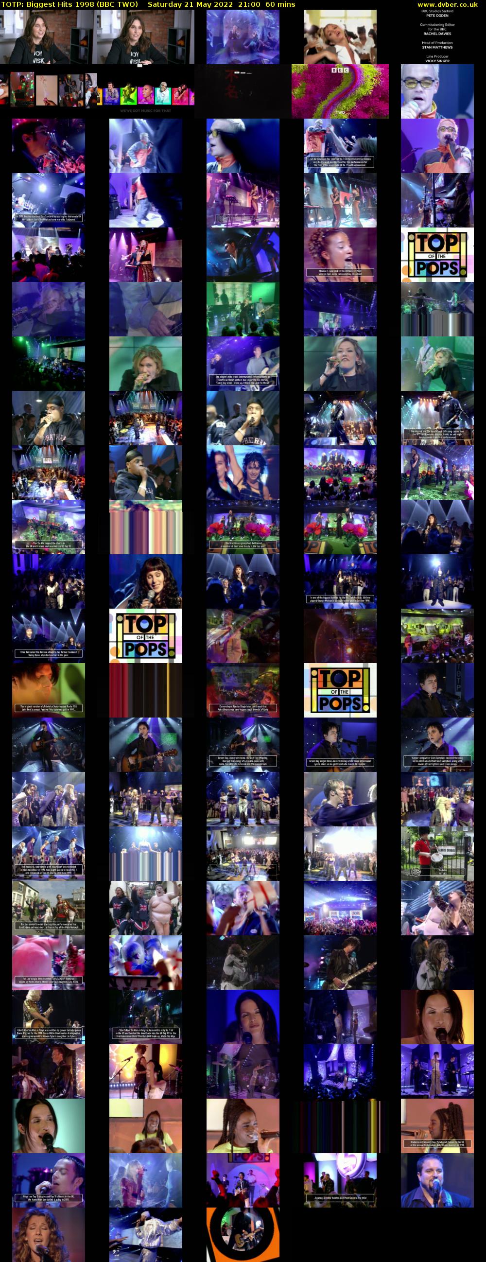 TOTP: Biggest Hits 1998 (BBC TWO) Saturday 21 May 2022 21:00 - 22:00