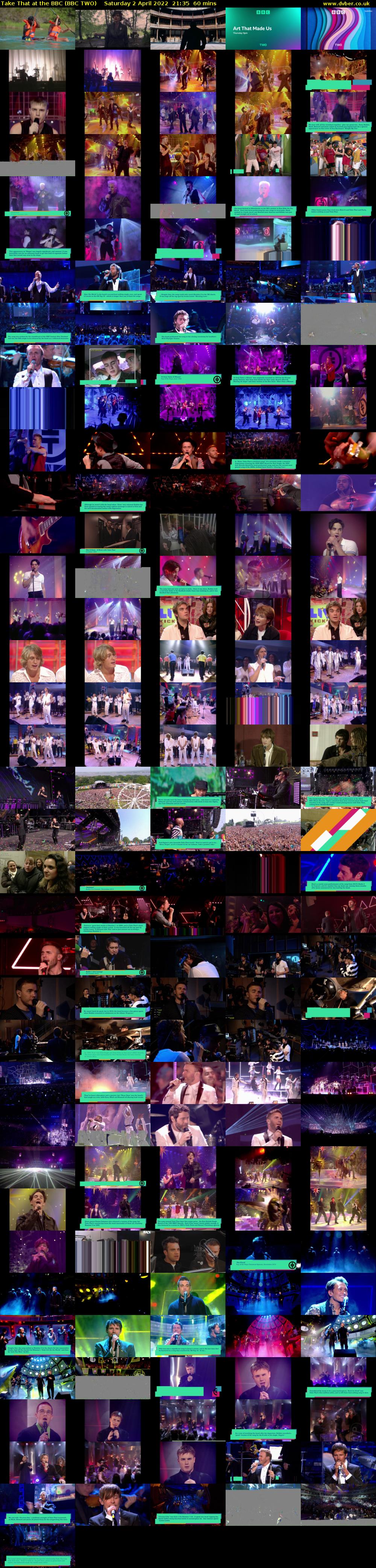 Take That at the BBC (BBC TWO) Saturday 2 April 2022 21:35 - 22:35
