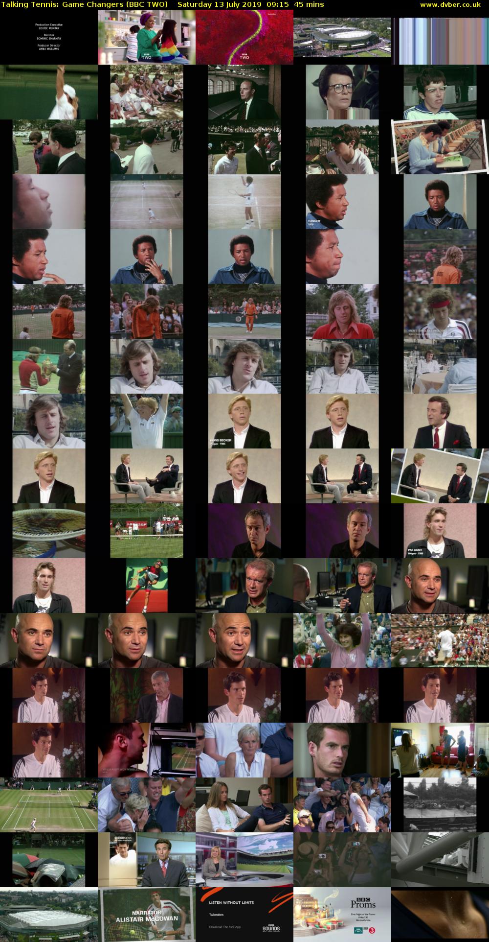 Talking Tennis: Game Changers (BBC TWO) Saturday 13 July 2019 09:15 - 10:00