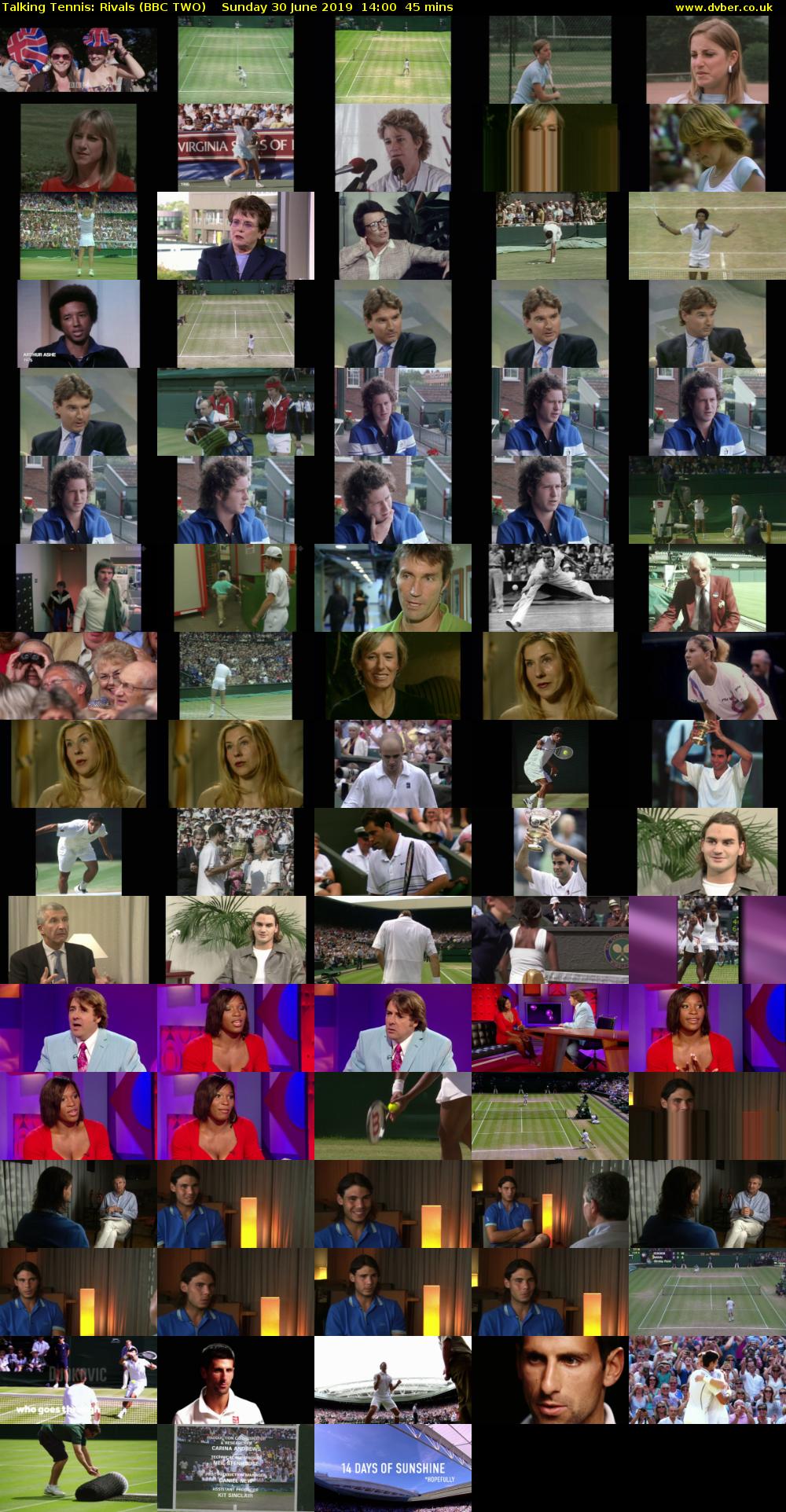 Talking Tennis: Rivals (BBC TWO) Sunday 30 June 2019 14:00 - 14:45