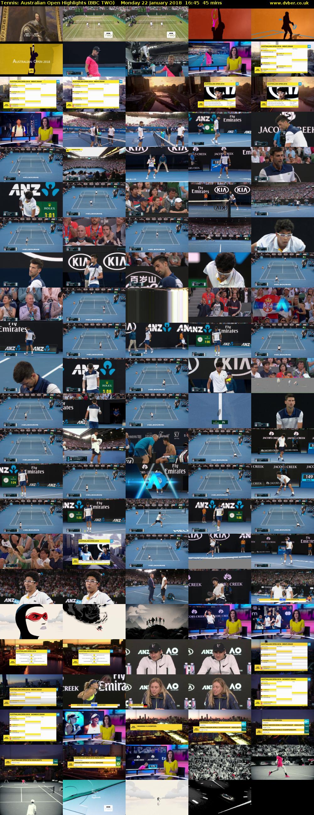 Tennis: Australian Open Highlights (BBC TWO) Monday 22 January 2018 16:45 - 17:30