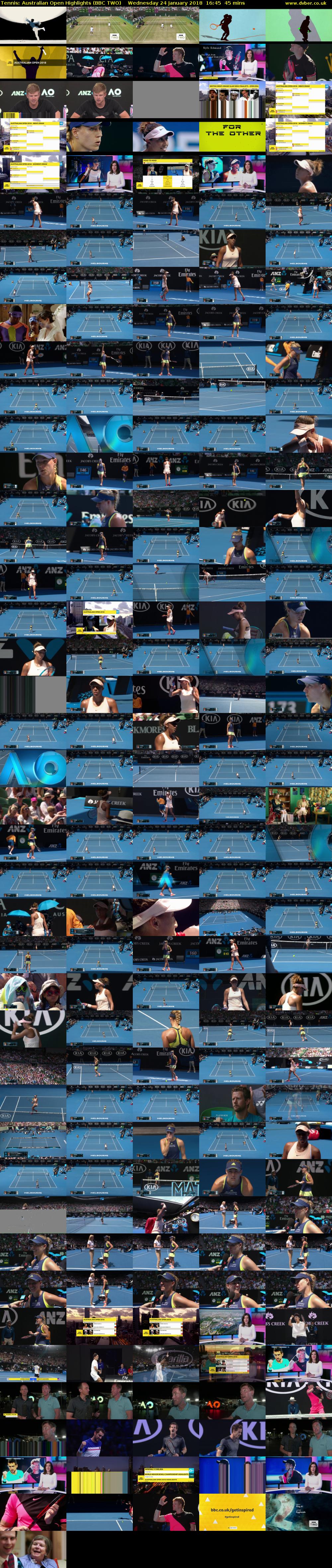 Tennis: Australian Open Highlights (BBC TWO) Wednesday 24 January 2018 16:45 - 17:30