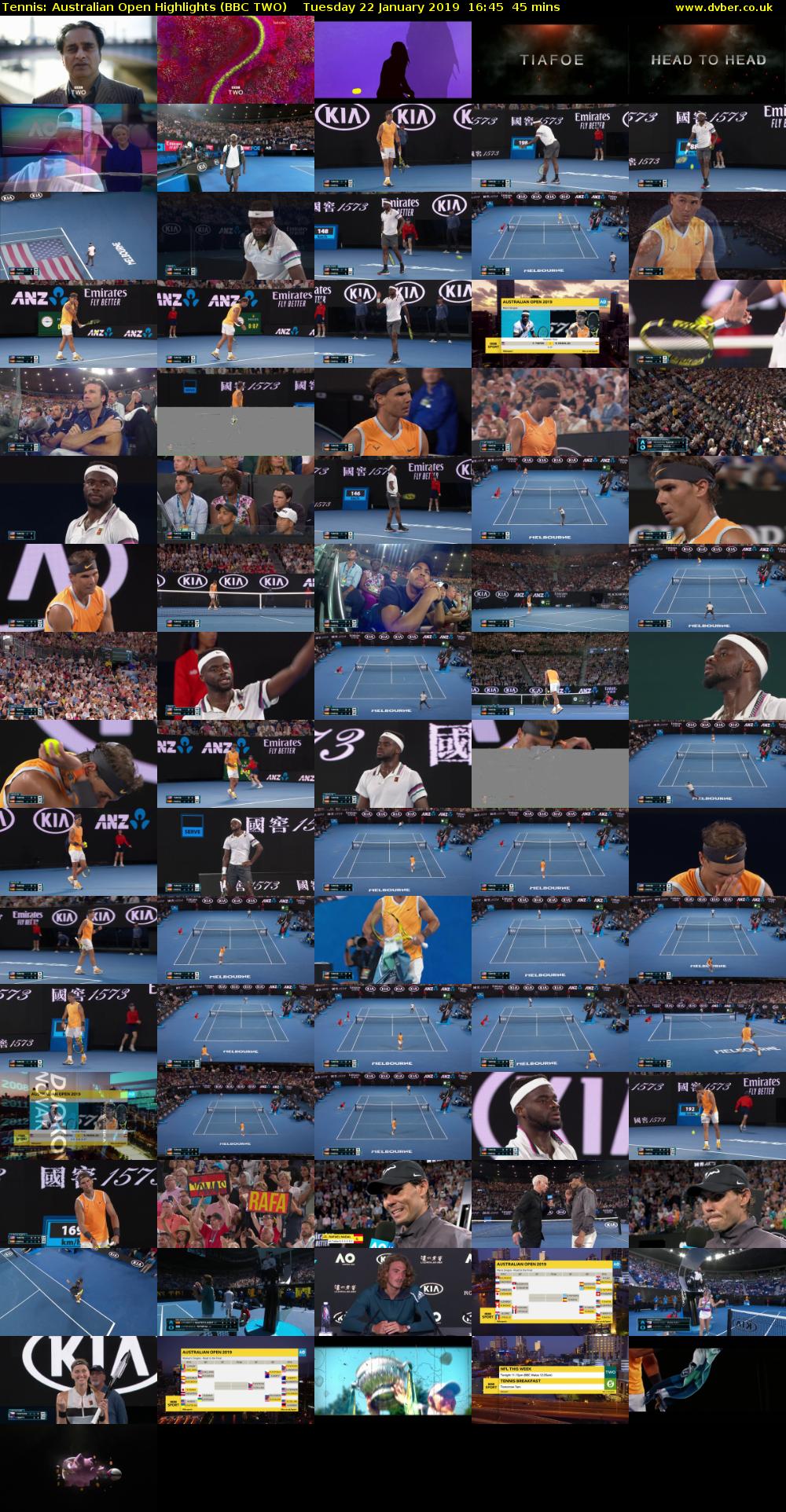 Tennis: Australian Open Highlights (BBC TWO) Tuesday 22 January 2019 16:45 - 17:30