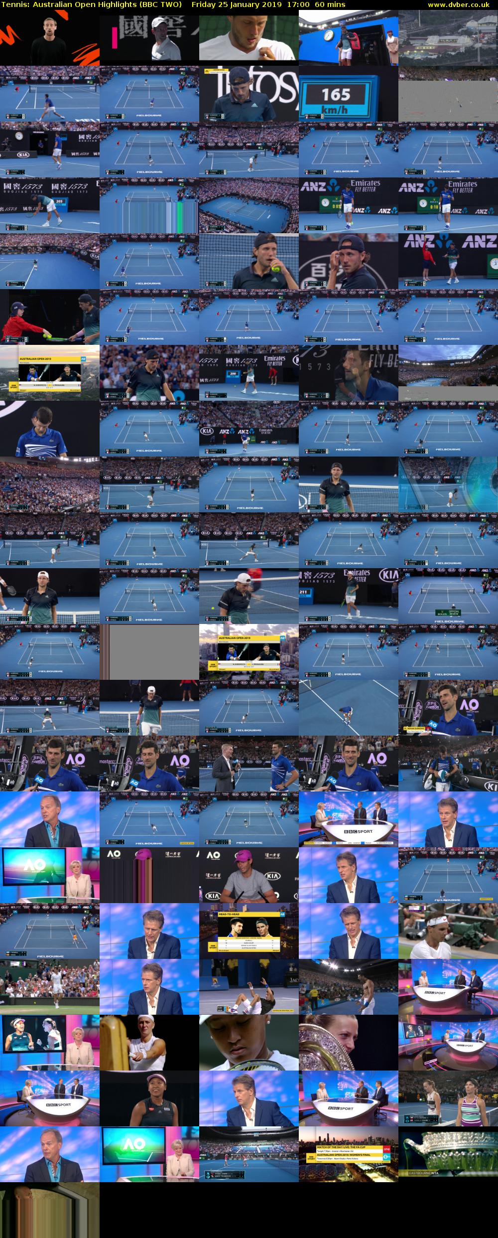 Tennis: Australian Open Highlights (BBC TWO) Friday 25 January 2019 17:00 - 18:00