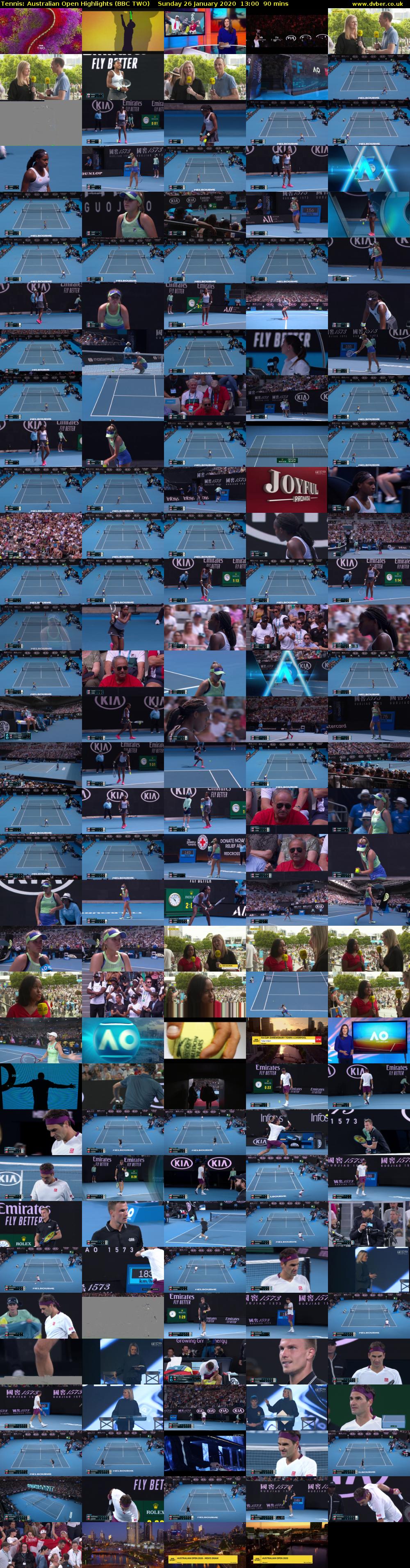 Tennis: Australian Open Highlights (BBC TWO) Sunday 26 January 2020 13:00 - 14:30