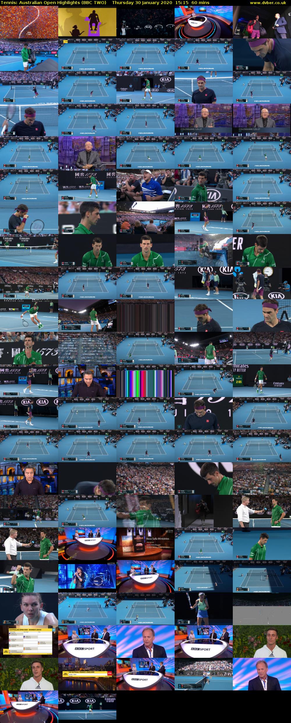 Tennis: Australian Open Highlights (BBC TWO) Thursday 30 January 2020 15:15 - 16:15