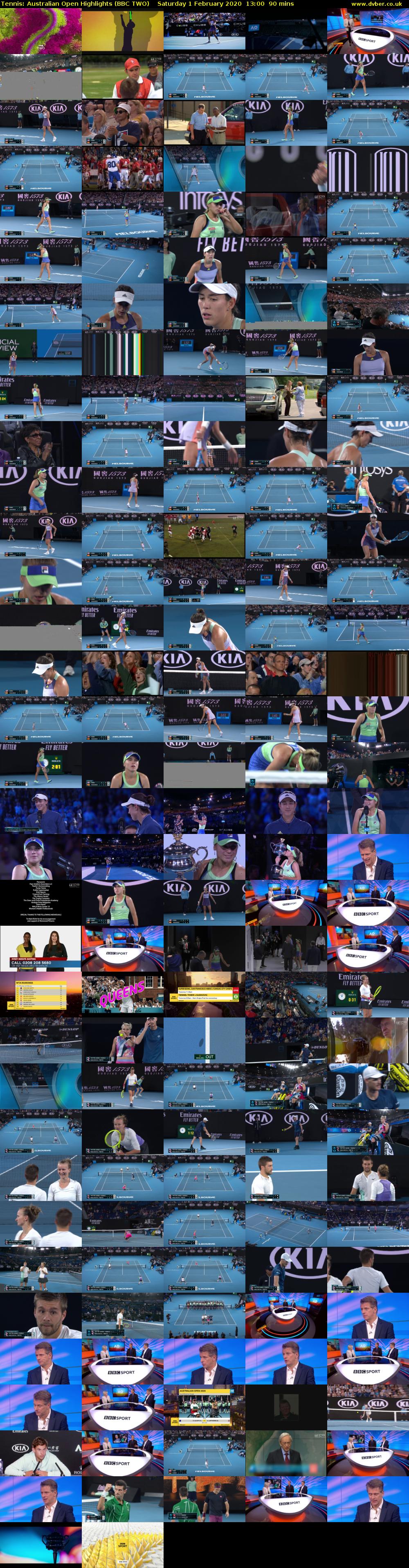 Tennis: Australian Open Highlights (BBC TWO) Saturday 1 February 2020 13:00 - 14:30