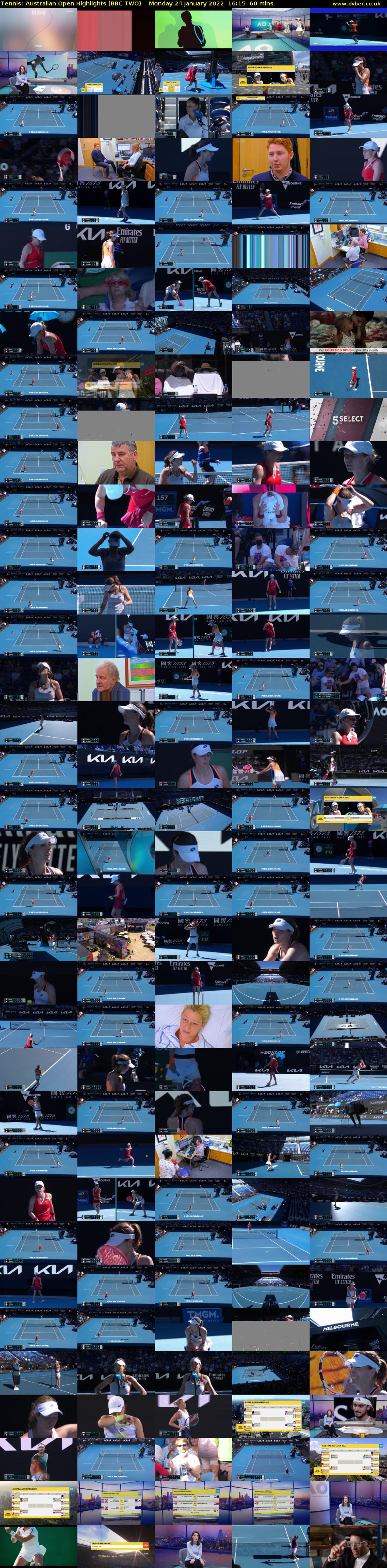 Tennis: Australian Open Highlights (BBC TWO) Monday 24 January 2022 16:15 - 17:15