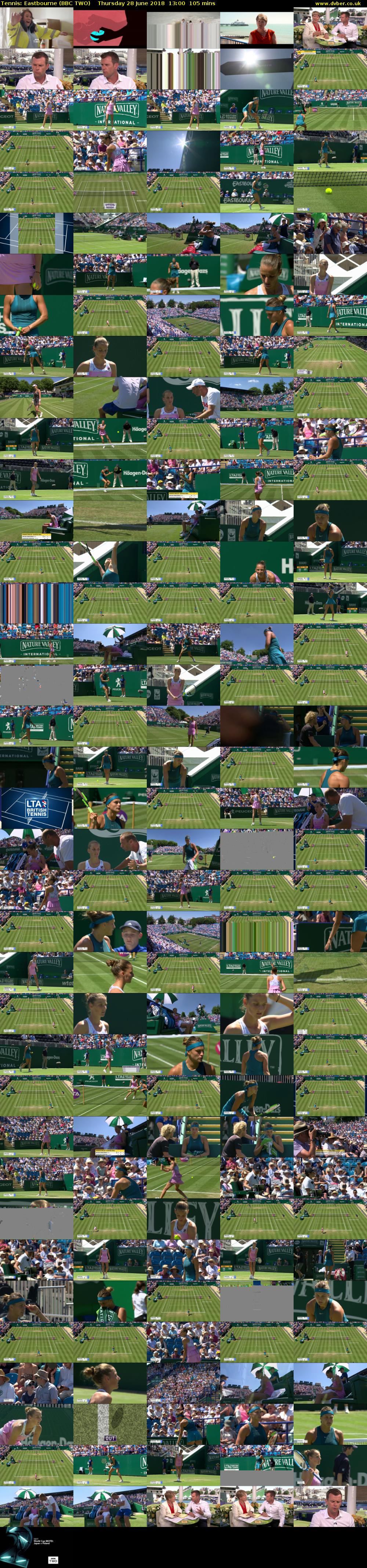 Tennis: Eastbourne (BBC TWO) Thursday 28 June 2018 13:00 - 14:45