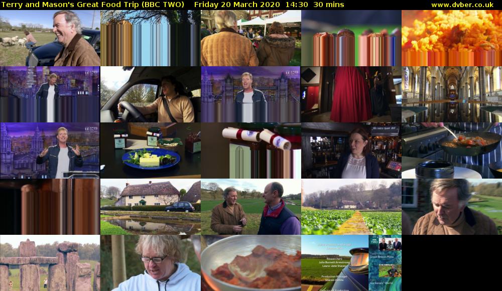 Terry and Mason's Great Food Trip (BBC TWO) Friday 20 March 2020 14:30 - 15:00