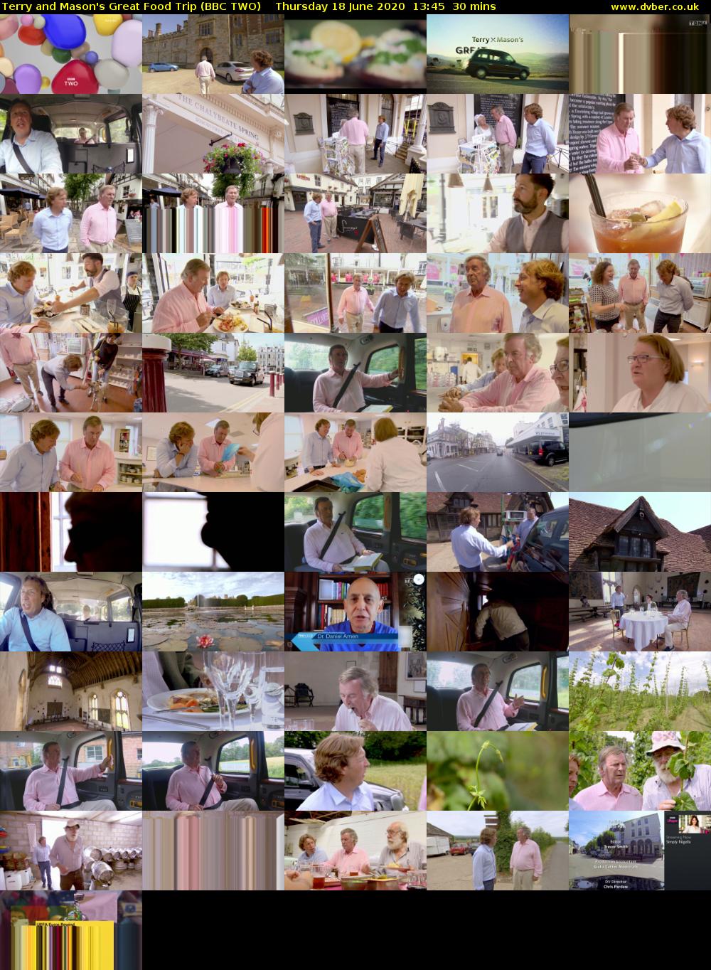 Terry and Mason's Great Food Trip (BBC TWO) Thursday 18 June 2020 13:45 - 14:15