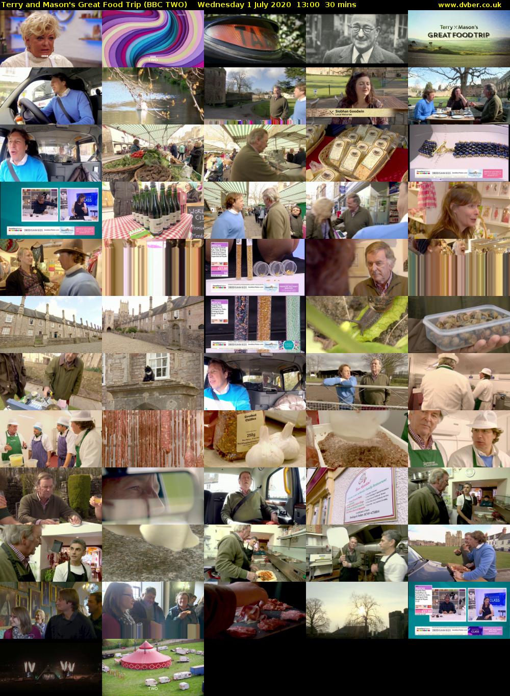 Terry and Mason's Great Food Trip (BBC TWO) Wednesday 1 July 2020 13:00 - 13:30