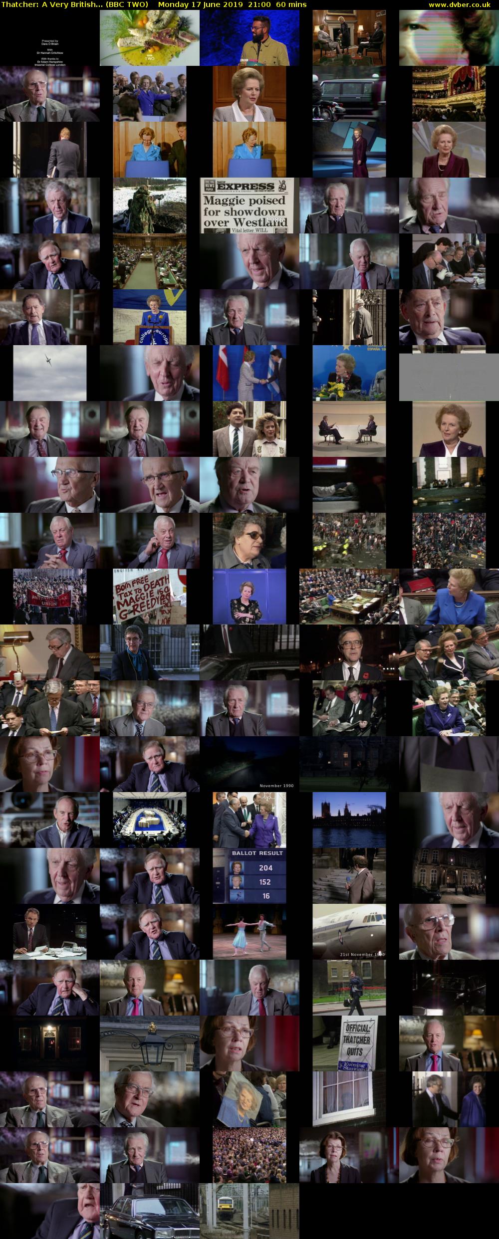 Thatcher: A Very British... (BBC TWO) Monday 17 June 2019 21:00 - 22:00
