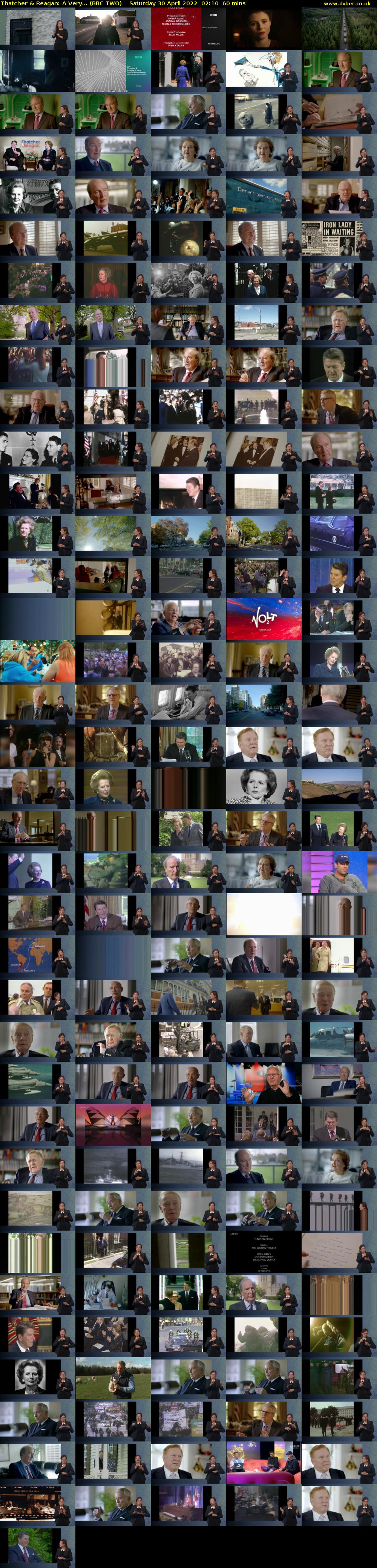 Thatcher & Reagan: A Very... (BBC TWO) Saturday 30 April 2022 02:10 - 03:10