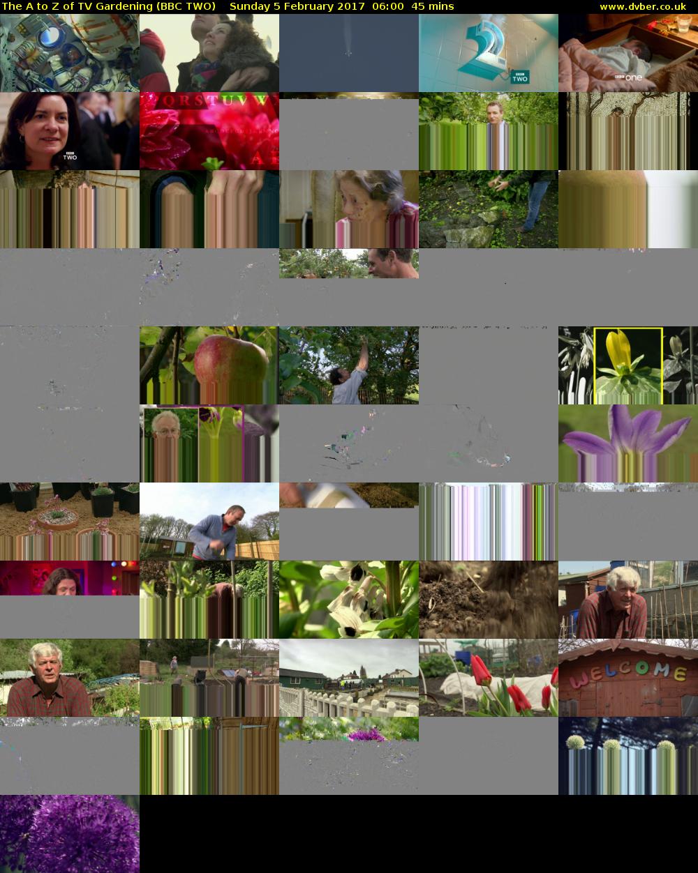 The A to Z of TV Gardening (BBC TWO) Sunday 5 February 2017 06:00 - 06:45
