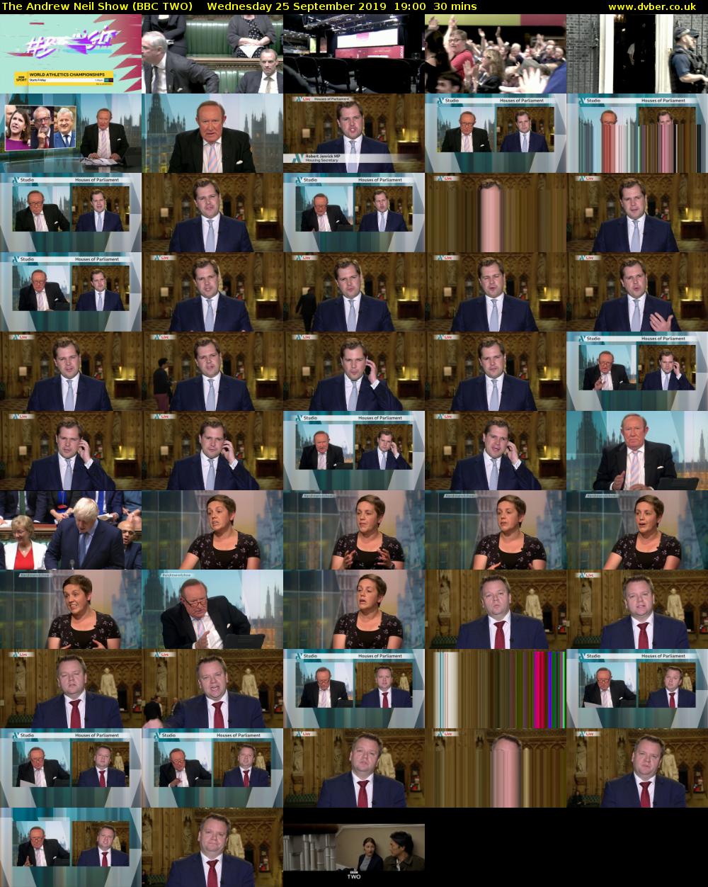 The Andrew Neil Show (BBC TWO) Wednesday 25 September 2019 19:00 - 19:30