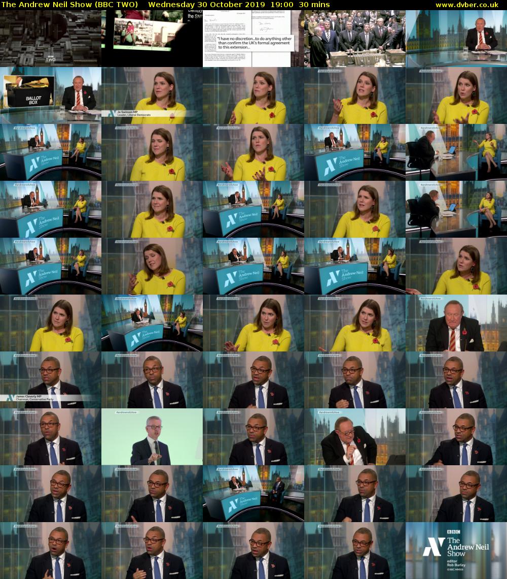 The Andrew Neil Show (BBC TWO) Wednesday 30 October 2019 19:00 - 19:30