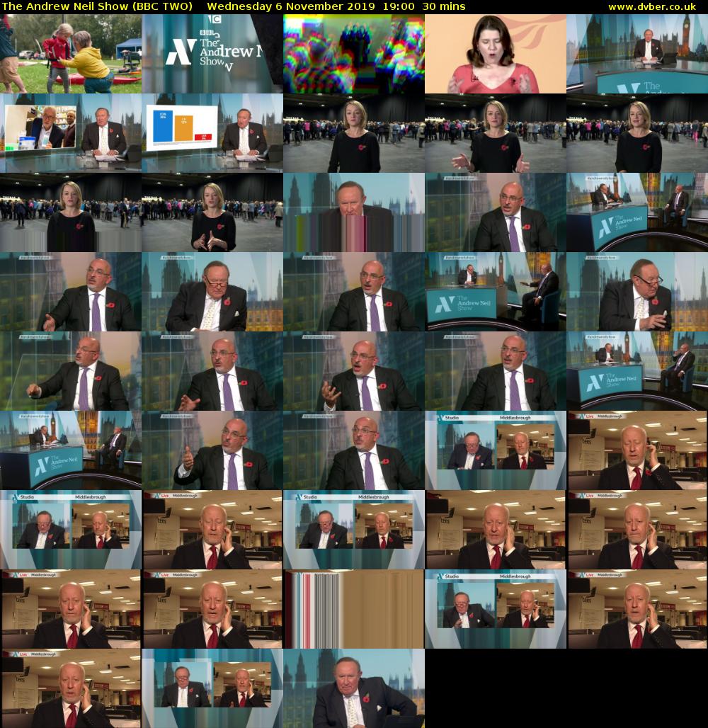 The Andrew Neil Show (BBC TWO) Wednesday 6 November 2019 19:00 - 19:30