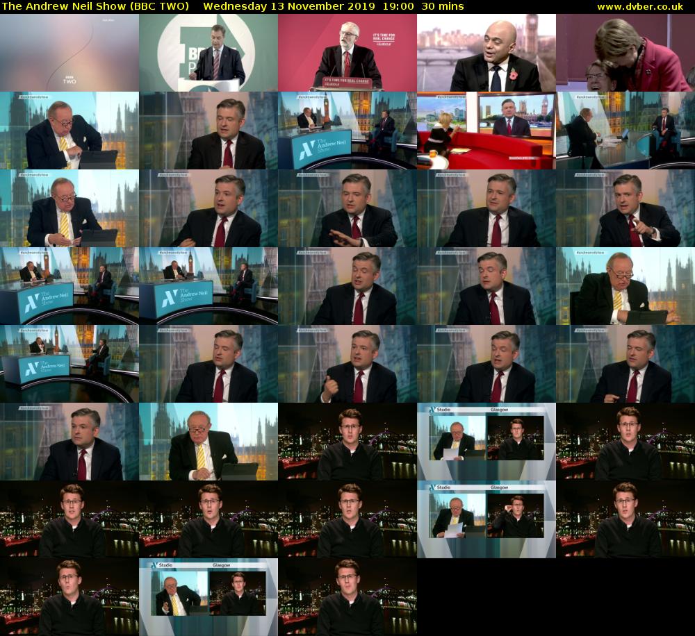 The Andrew Neil Show (BBC TWO) Wednesday 13 November 2019 19:00 - 19:30
